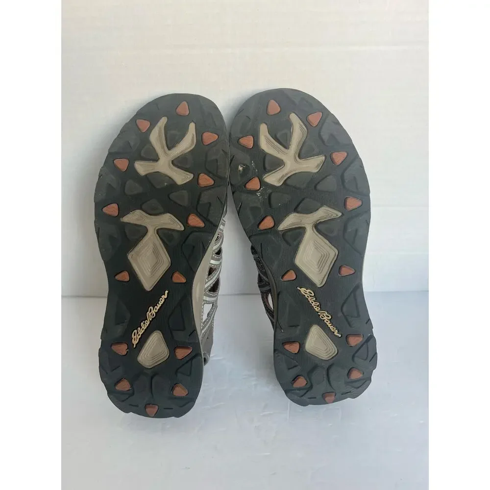 Eddie Bauer Mens Amphib Flat‎ Water Brown Sport Outdoor Hiking Sandals Sz 9.5